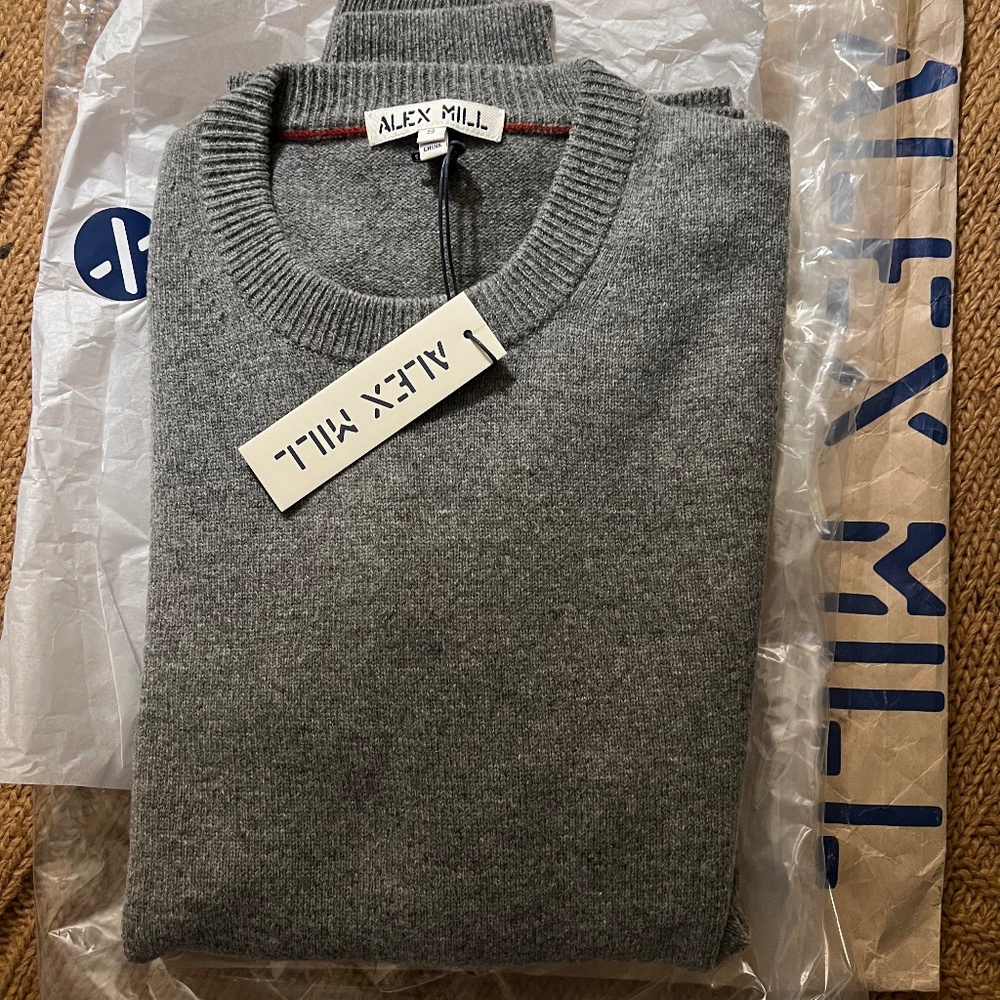 $155 NWT ALEX MILL REVERSE SEAM EXTRAFINE MERINO SWEATER SMALL ralph lauren polo